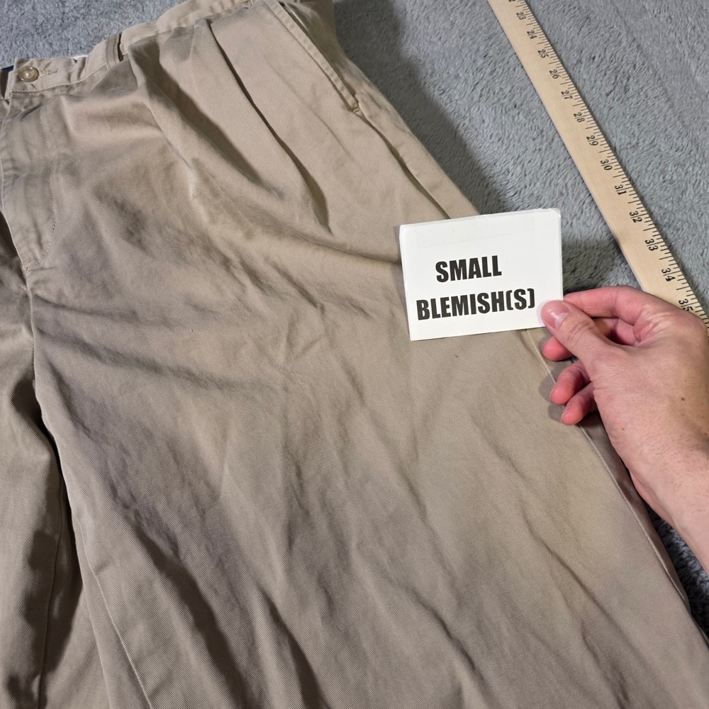 Polo Ralph Lauren Mens 36x33 Andrew Pant Tan Pleated Cotton Chino Trousers Tall - Picture 4 of 10